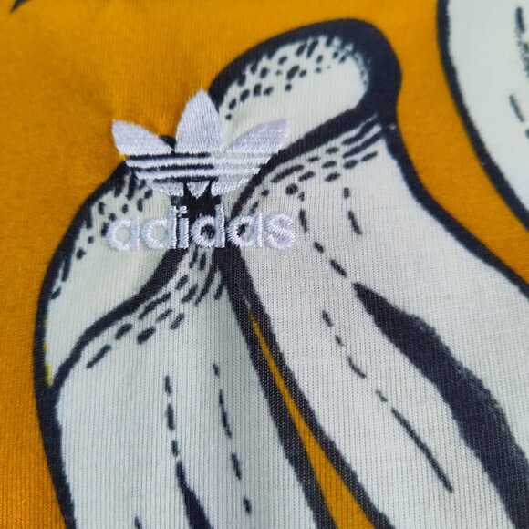 Adidas x FARM Rio Tropical Leaf Pineapple Print Tee Shirt Dress Trefoil Logo L - Picture 6 of 11